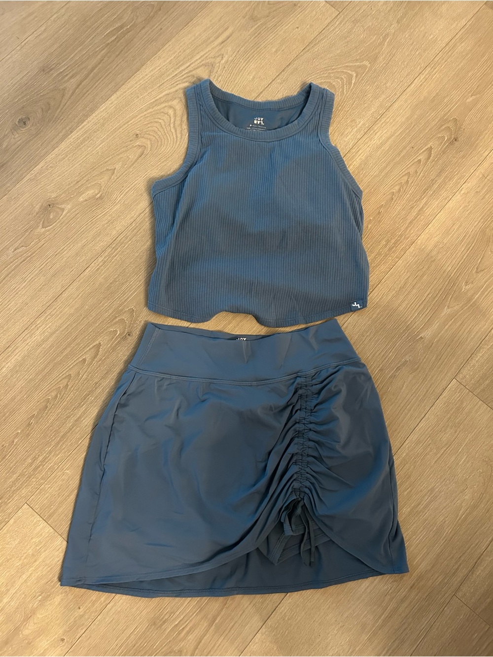 JoyLab Slate Blue Ruched Active Mini Skirt
